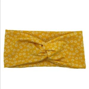 Yellow Floral Faux Knotted Turban Headband